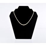 A single strand cultured white pearl necklace