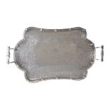 Four 20th century silver plated twin handled trays, various styles, with presentation