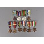 A extensive WWII medal group, comprising War and Defence medal, the 1939-45 Star with Battle of