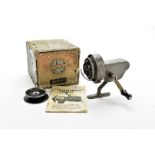 Angling Equipment, a vintage J.W.Young "Ambidex" No2 cardboard reel box together with vintage