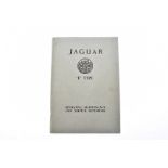 Motoring, a Jaguar "E" type, Operating, Maintenance and service Handbook. Publication No E/122/6