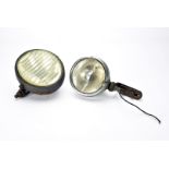 Motoring Equipment, a large vintage Notek Fog Master lamp with steel shell and ribbed lens, 20.5cm