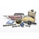 Motoring, a small collection of vehicle badges including, MG, MGB, Midget, British Leyland, Riley,