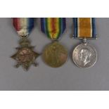 A WWI trio Naval medal group, comprising the Victory medal, War medal and 1914-15 Star, awarded to