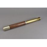 A WWI W.Ottway & Co Ltd telescope, Patt.373B, dated 1914, the brass body with leather casing, also
