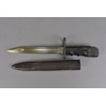 A WWII No.7 MkI bayonet, marked No.7 MkI/L to one side of the blade and M/7B to the other, in