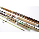 Angling Equipment, a vintage Milbro "Tourist" solid fibreglass 7' 4pce rod in bag together with a
