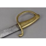 A French Infantry Briquet Sabre, circa 1830s, marked I.C.S and no. 154 to the blade, with brass hand