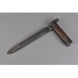 An Italian M1938 Mannilicher-Carcano folding knife bayonet, circa WWII, marked L21589 the movement