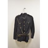 A Royal Artillery Dress tunic, having crowns to the epaulettes, complete with leather belt and