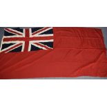 A vintage British Red Ensign flag, marked 3 to reverse, approx 270cm by 130cm, AF