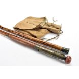 Angling Equipment, a vintage Army & Navy ( London),9', quality hexagonal cane fly rod, 5pce ( 4pce