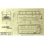 Motoring/Aviation, a technical drawing of overhead, side and front elevations of a Bianchi