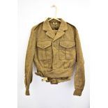 A British 1949 pattern dress jacket and trousers, having pen written name to inside 'CPL EDMUNDS 398