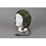 An RAF issue Tropical cloth flying helmet, marked with broad arrow, 22C/1301767, size 3