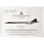 Aviation, Concorde, a group of six signed photographs by Mike Bannister, chief Pilot , Adrian