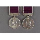 A George V Long Service and Good Conduct medal with Regular Army bar, awarded to 1417761 GNR. W.