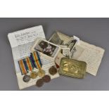 A WWI Royal Engineers medal duo, War and Victory medal, awarded to 154719 SPR.H.BROCK. R.E, together