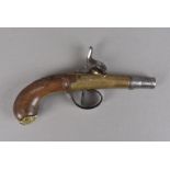 A Rimers of London Brass and steel percussion cap pistol, decoratively engraved to either side of