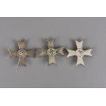 Three Third Reich War Merit Cross with sword badges, believe to all be First Class, possible