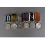 An interesting group of six WWII medal, comprising The Defence medal, the India Service medal, the