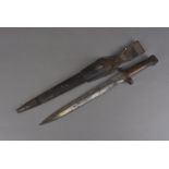 A WWII British 1888 pattern MkI bayonet, marked EFD with broad arrow to the blade, together with
