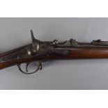 A 19th Century rifle, unnamed, possibly a Springfield, having numerous markings, including JP53,