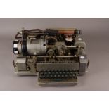 An early 19th century Creed 7E teleprinter, number 94309, having later replacement motor, 1966, with