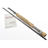 Angling Equipment, a Scott graphite Fly rod, 2 pce,9' 6" #7 line, A2957,4.2oz, in dark grey with