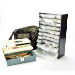 Angling Equipment, a Raaco mini drawer cabinet containing a qty of hooks, swivels, sea rigs,