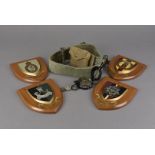 A WWII E.A.C MkIII field compass, no. 131966, with broad arrow, dated 1943, in 1938, pouch and belt,