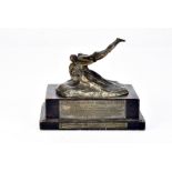 Aviation, Rare 1930s Schneider Trophy miniature, surmounted with a sculpture of silver plated bronze