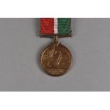 A WWI Mercantile Marine War medal, awarded to CHARLES G. ALEXANDER, with ribbon