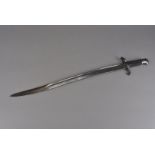 A British Enfield short rifle sword bayonet, possibly Victorian, having yataghan style blade, with