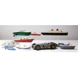 NFA West German Tinplate Mercedes Monoposto, friction drive, silver body with original driver,