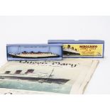 Dinky No.52 Cunard White-Star Liner 'Queen Mary', black/white/red with no rollers, in original box