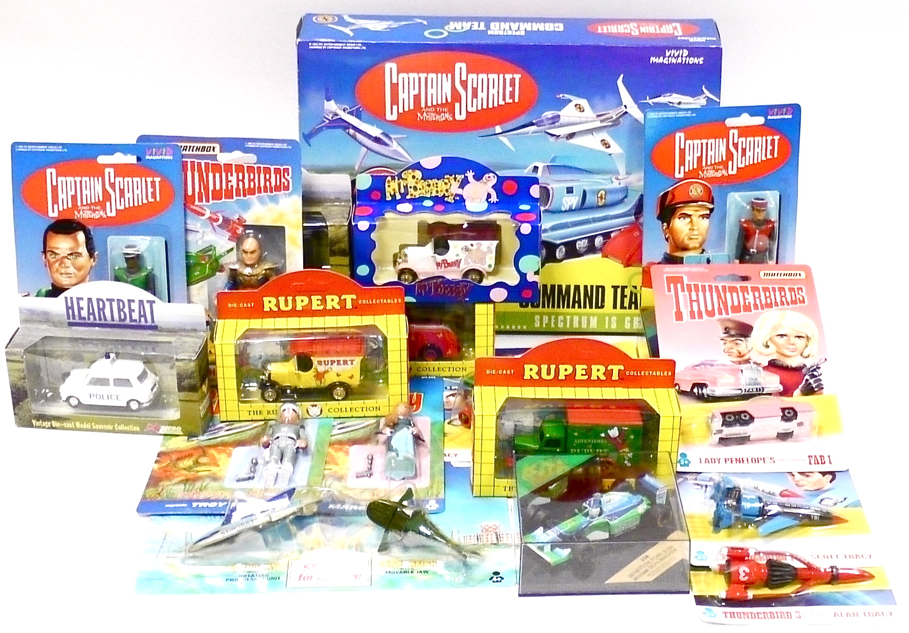 Modern TV and Film Related Diecast and Figures, featuring Captain Scarlet, Rupert the Bear,