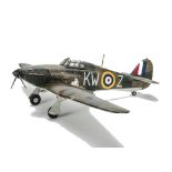 Large Handmade Model Spitfire, constructed of paper and card, painted in camouflage, No. L1592,