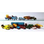 Playworn Diecast, cars, industrial, military and commercial vehicles by Dinky, Corgi and Matchbox,