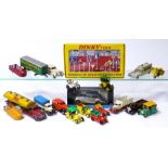 Playworn Diecast, cars and commercial vehicles by Dinky, Tekno, Brdr. Petersen and others, including