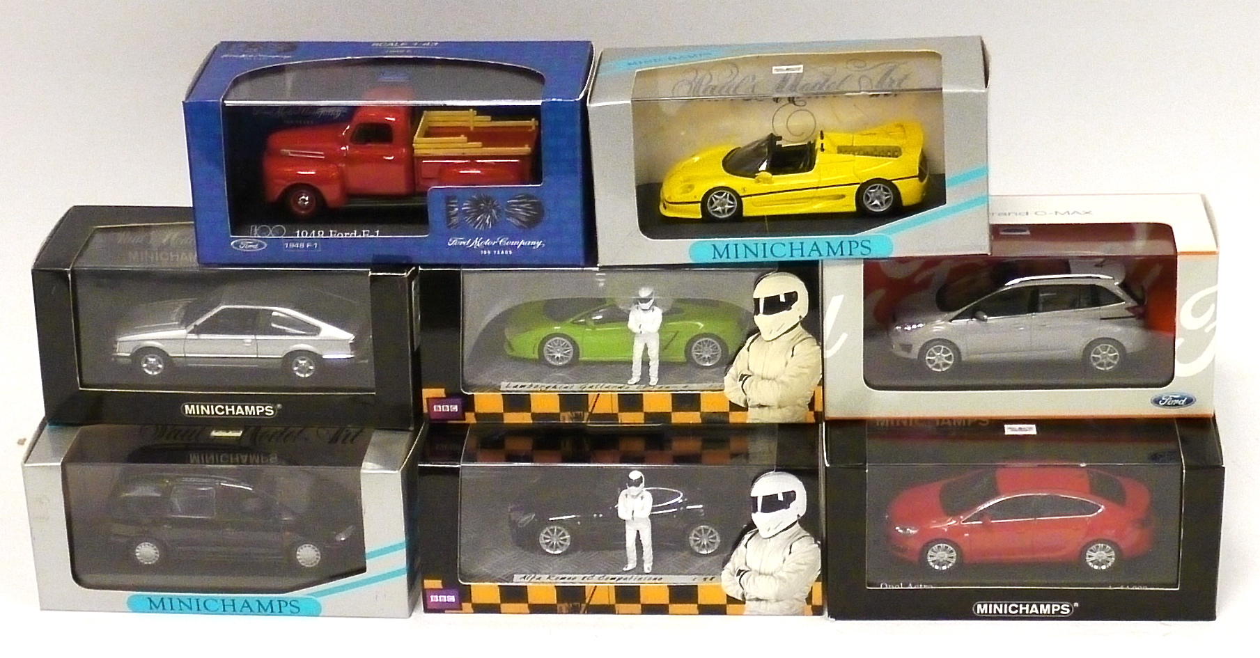 Minichamps, cars from the 'Top Gear', 'Ford', 'Pauls Model Art' and other series, including a 1948