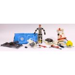 Mattel 1960's Major Mat Mason Figure, a quantity of accessories including a USA Portable Space