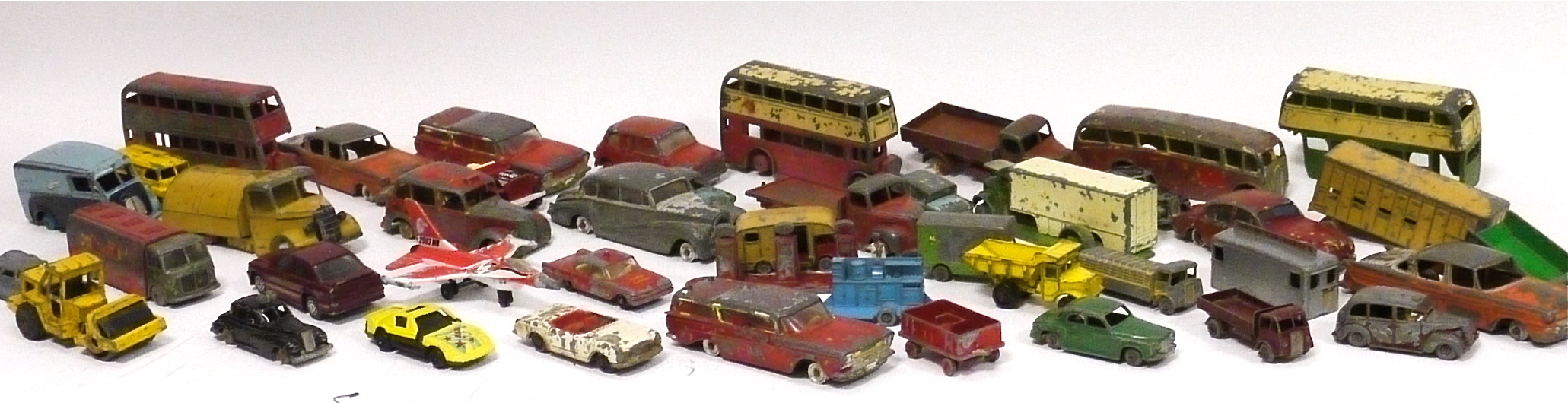 Playworn Diecast for Restoration, Dinky, Matchbox, Majorette and others, including a No.150 Rolls-