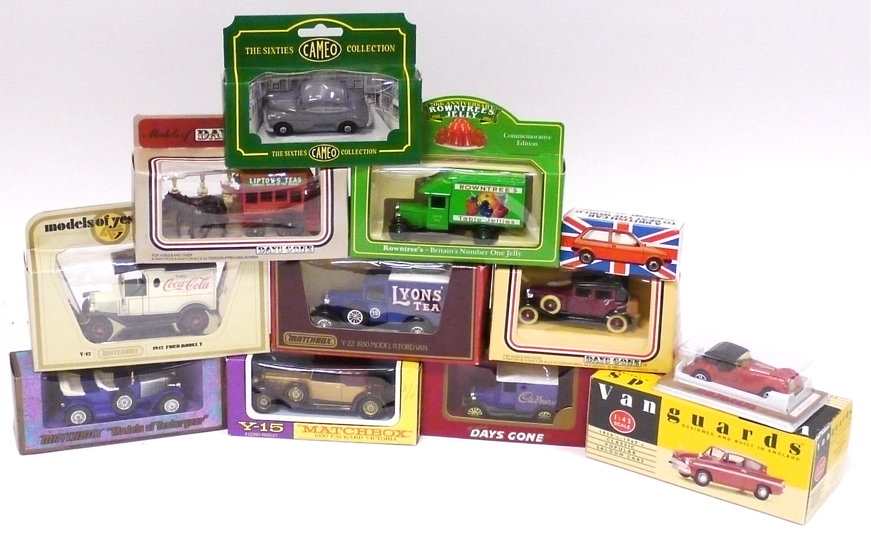 Lledo Days Gone & Matchbox MOY, cars, emergency and commercial vehicles, including a Y-12 1912 Model