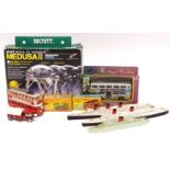 Tri-ang Ships and other assorted Diecast, including two M.703 R.M.S. Queen Marys (2), M701 R.M.S.