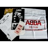 Abba, Official Fan Club folder, containing eleven newsletter Jan 79 to April 83, merchandise sheets,