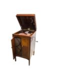 Cabinet gramophone, H.M.V: Model 157, early type, now with chrome 5b soundbox, in (refinished)