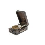 Portable gramophone, Columbia: Model 100, Cadet, with 15a soundbox, Plano-Reflex tone-arm and