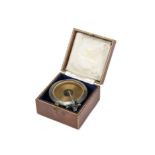 Gramophone soundbox, in case: a Goldring Luxus soundbox with mica diaphragm, in Columbia leather