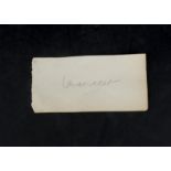 The Beatles / John Lennon / Autograph, A paper sheet singed in pencil 'Lennon', approx 2.5" x 5",